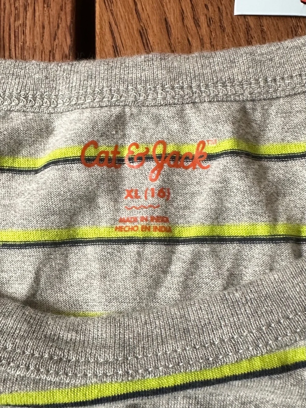 🔥3 FOR $25🔥 Cat & Jack BUNDLE OF 3 Striped Tees Long Sleeve Size X-LARGE (16)